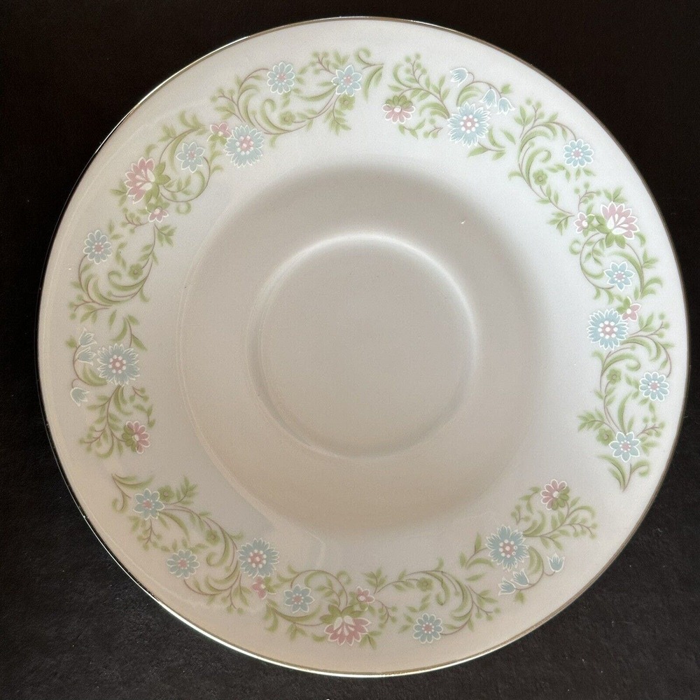 TOWNE HOUSE, Georgia- 8 Saucers, 3600 Pink, Blue & White Flowers, Green Leaves